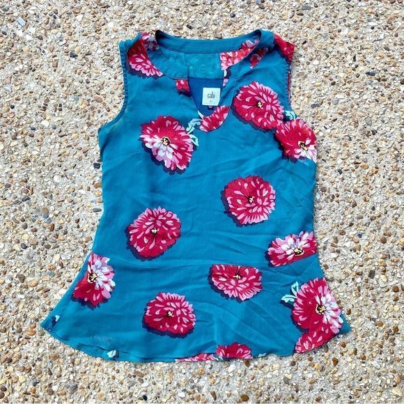 Cabi Style 3445 Blushing Floral Sleeveless Blouse Size XS - Picture 2 of 9